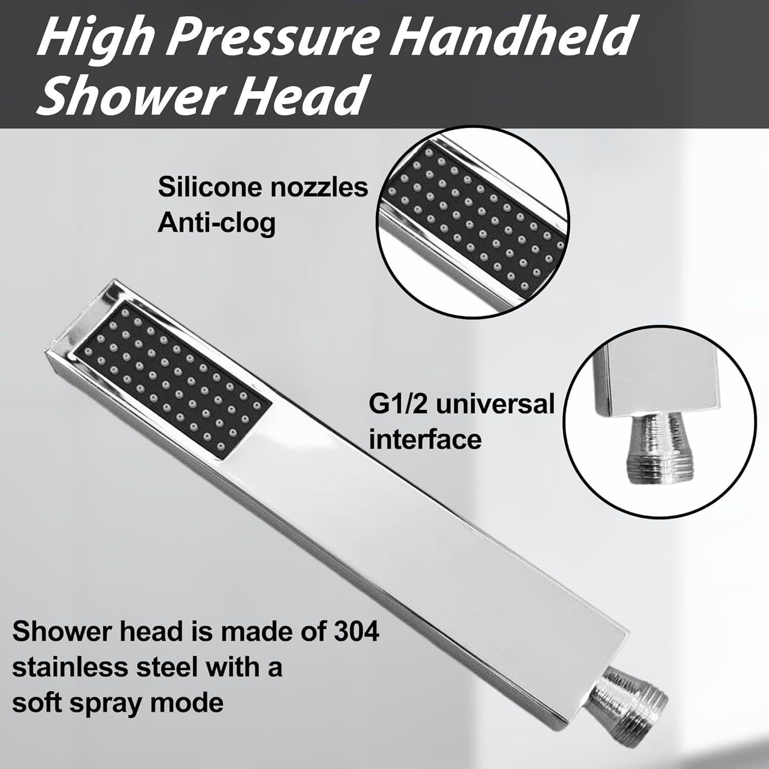 Cabezal de Ducha de Lluvia Jeriussg 15.24 cm Cromo Alta Presión