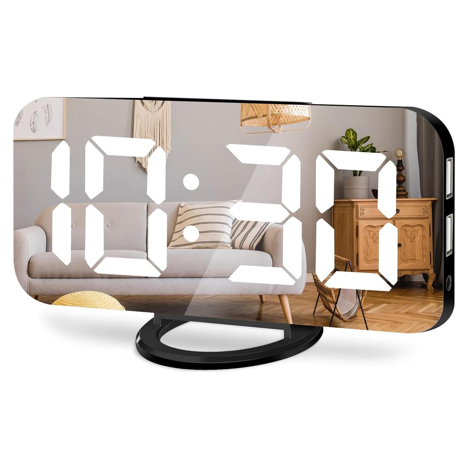 Reloj Despertador Digital Lamisola con Pantalla LED Espejo