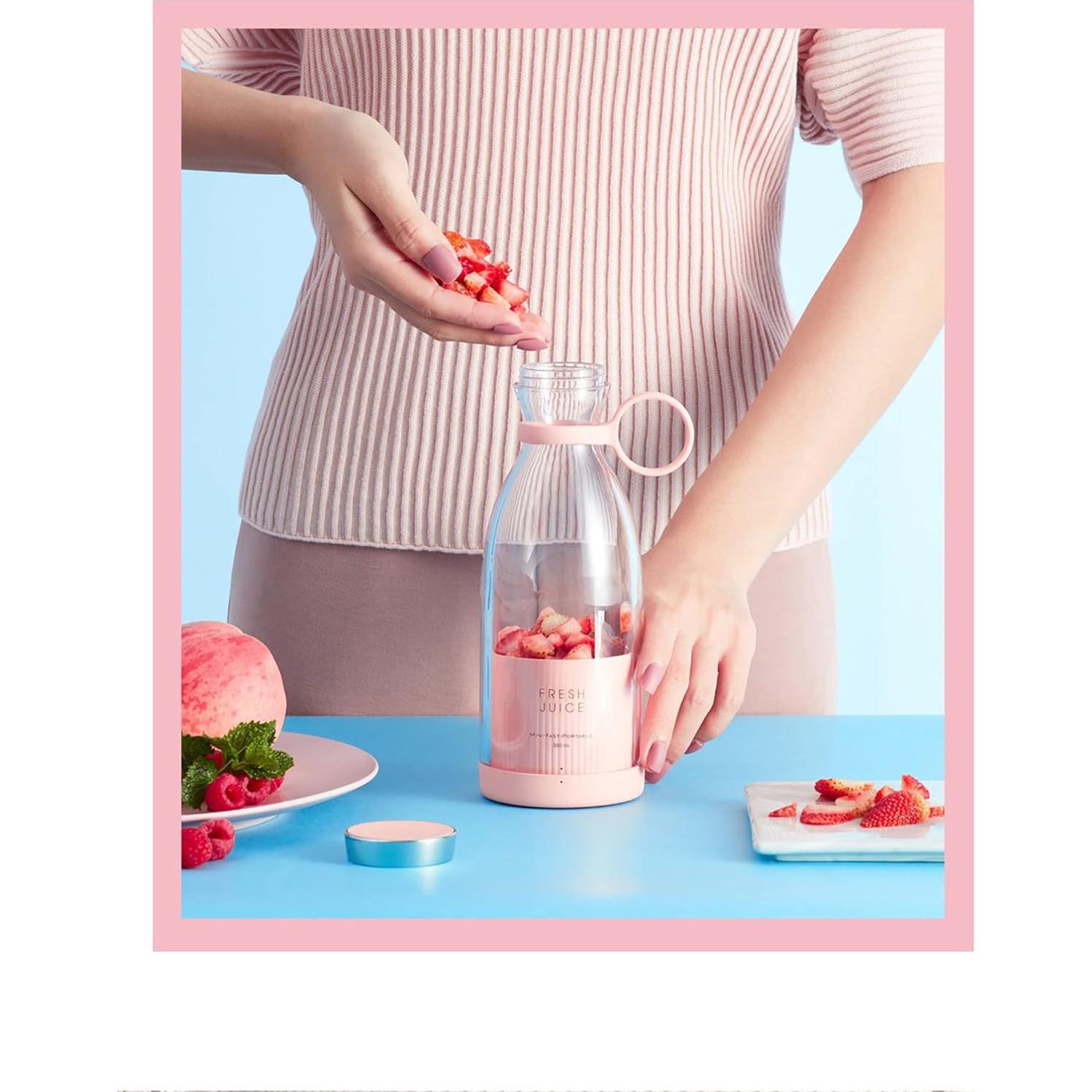 Batidora Portátil Fulangpa RX-05 Rosa 360ml USB Inalámbrica