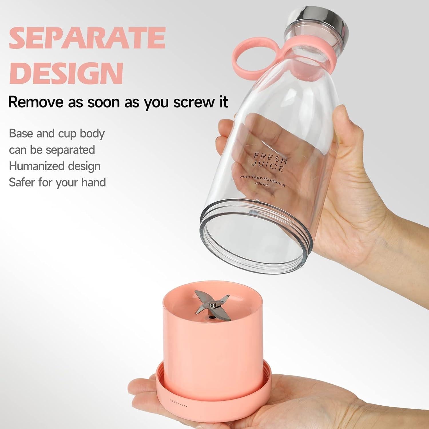 Batidora Portátil Fulangpa RX-05 Rosa 360ml USB Inalámbrica