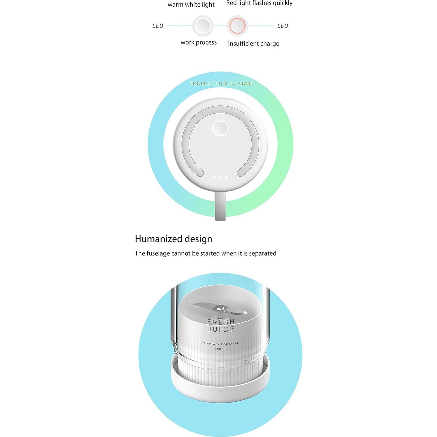 Batidora Portátil Fulangpa RX-05 Rosa 360ml USB Inalámbrica