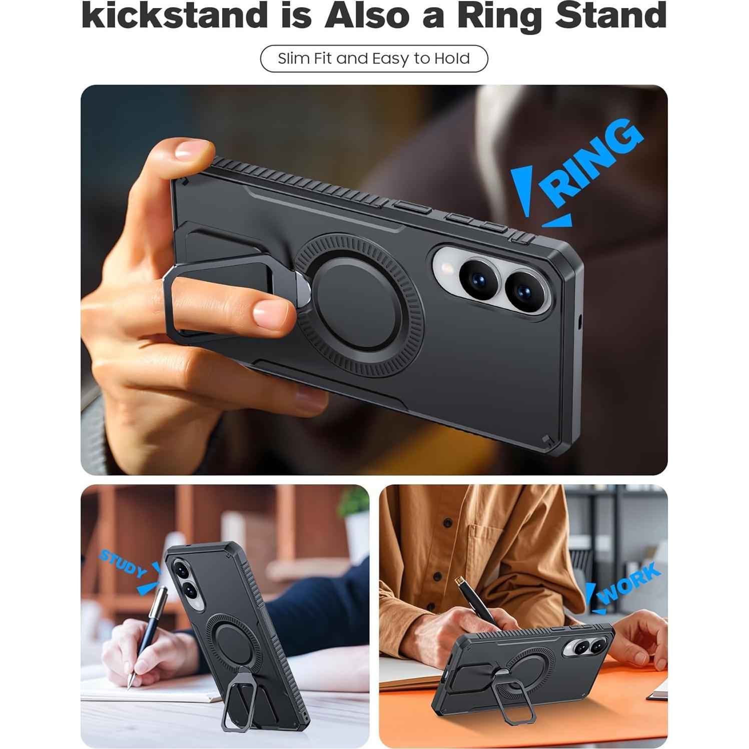 Funda Magnética CENMASO para Samsung Galaxy S25 Edge - Protección Militar, Soporte 360°