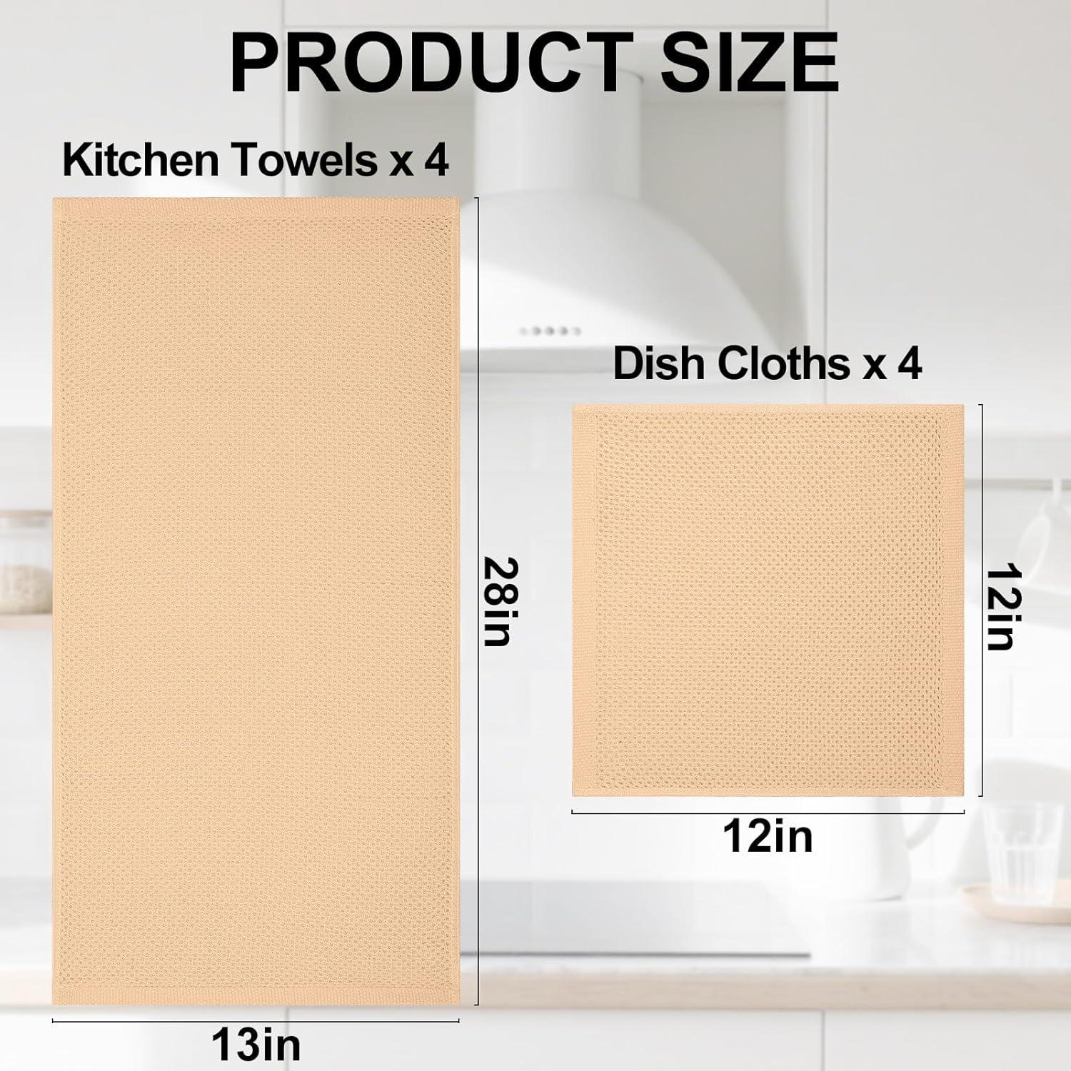 Juego de Toallas de Cocina Homaxy 100% Algodón 8 Piezas