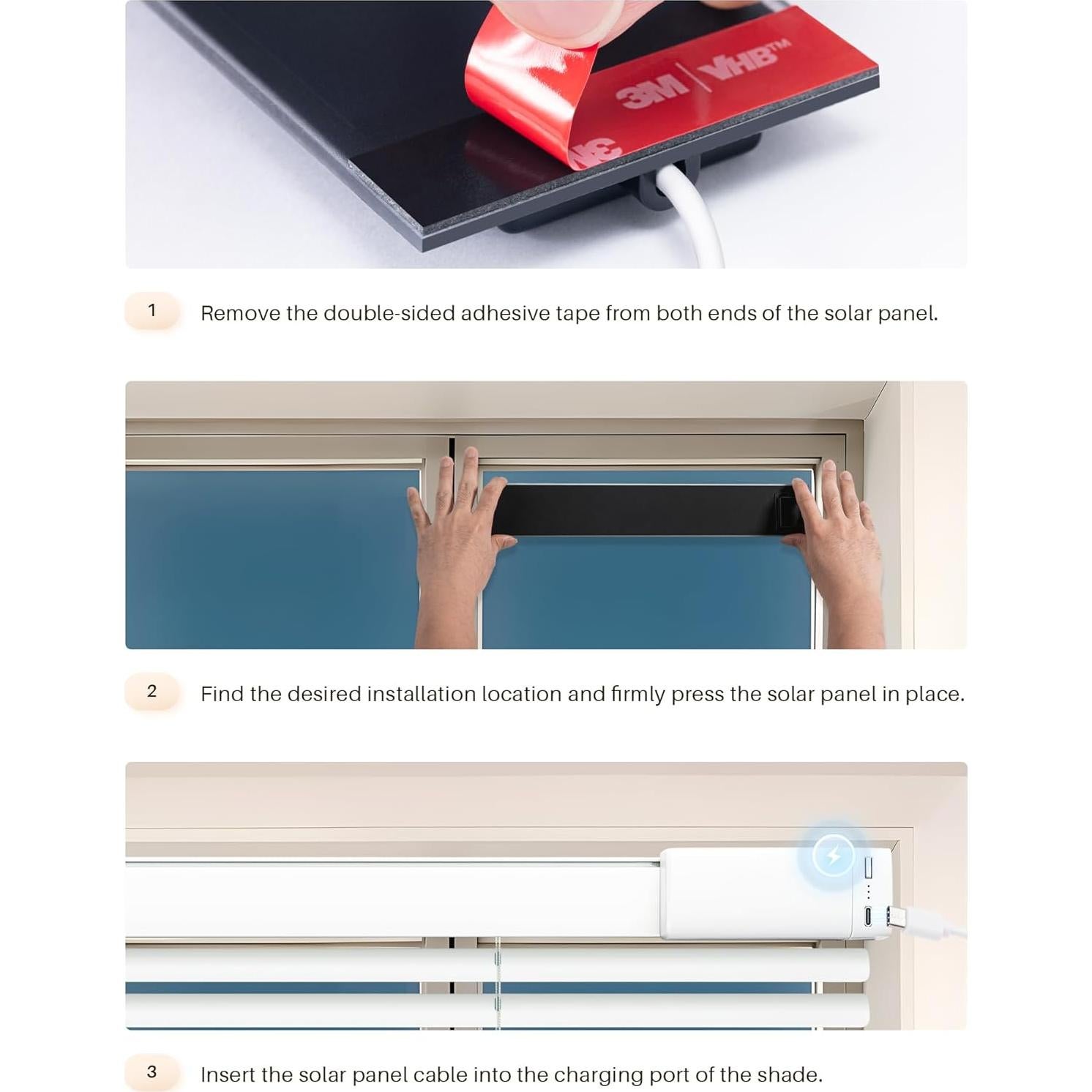 Panel Solar 3.4W 6V JaeJaes para Cortinas Motorizadas USB-C