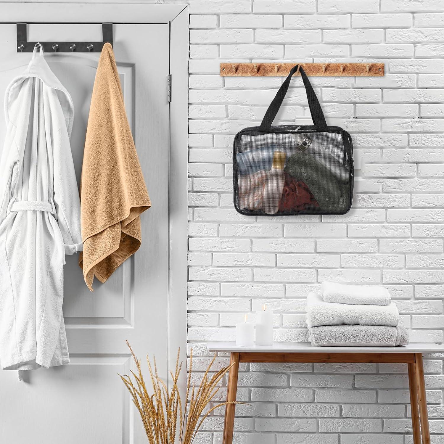 Bolsa de Ducha Portátil Mozeat Lens Negra Malla 30x20cm