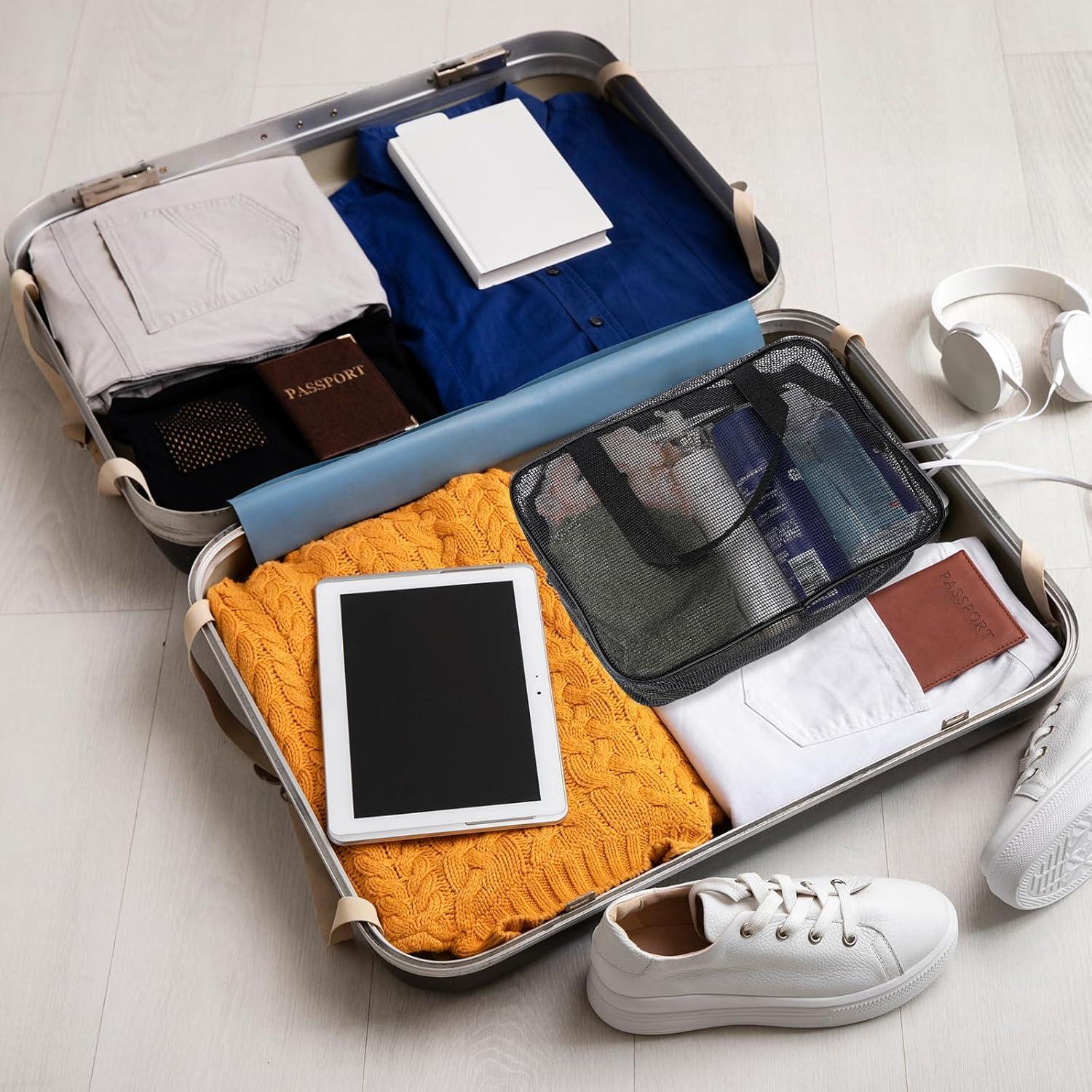 Bolsa de Ducha Portátil Mozeat Lens Negra Malla 30x20cm