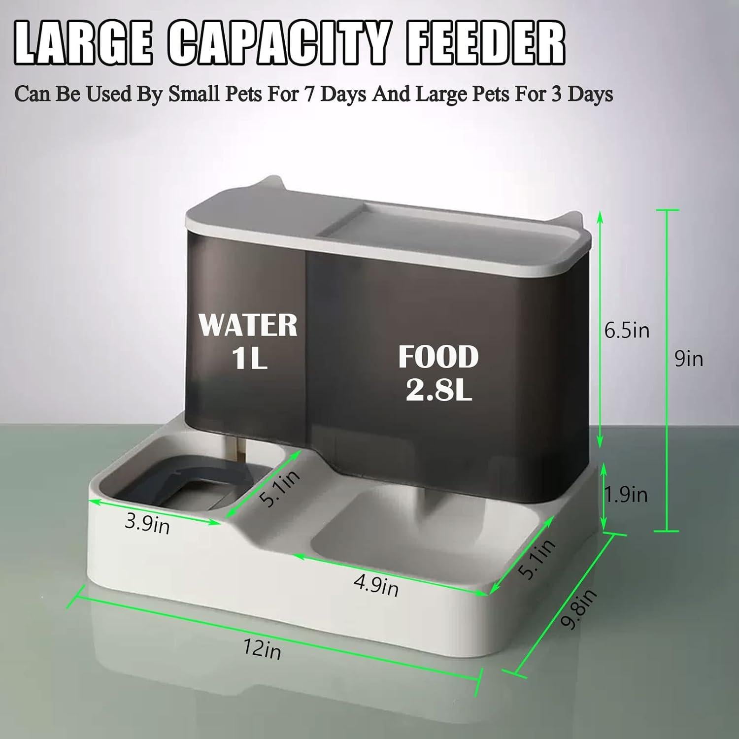 Comedero y Dispensador Automático de Agua Kathson 2 en 1 1L/2.8L