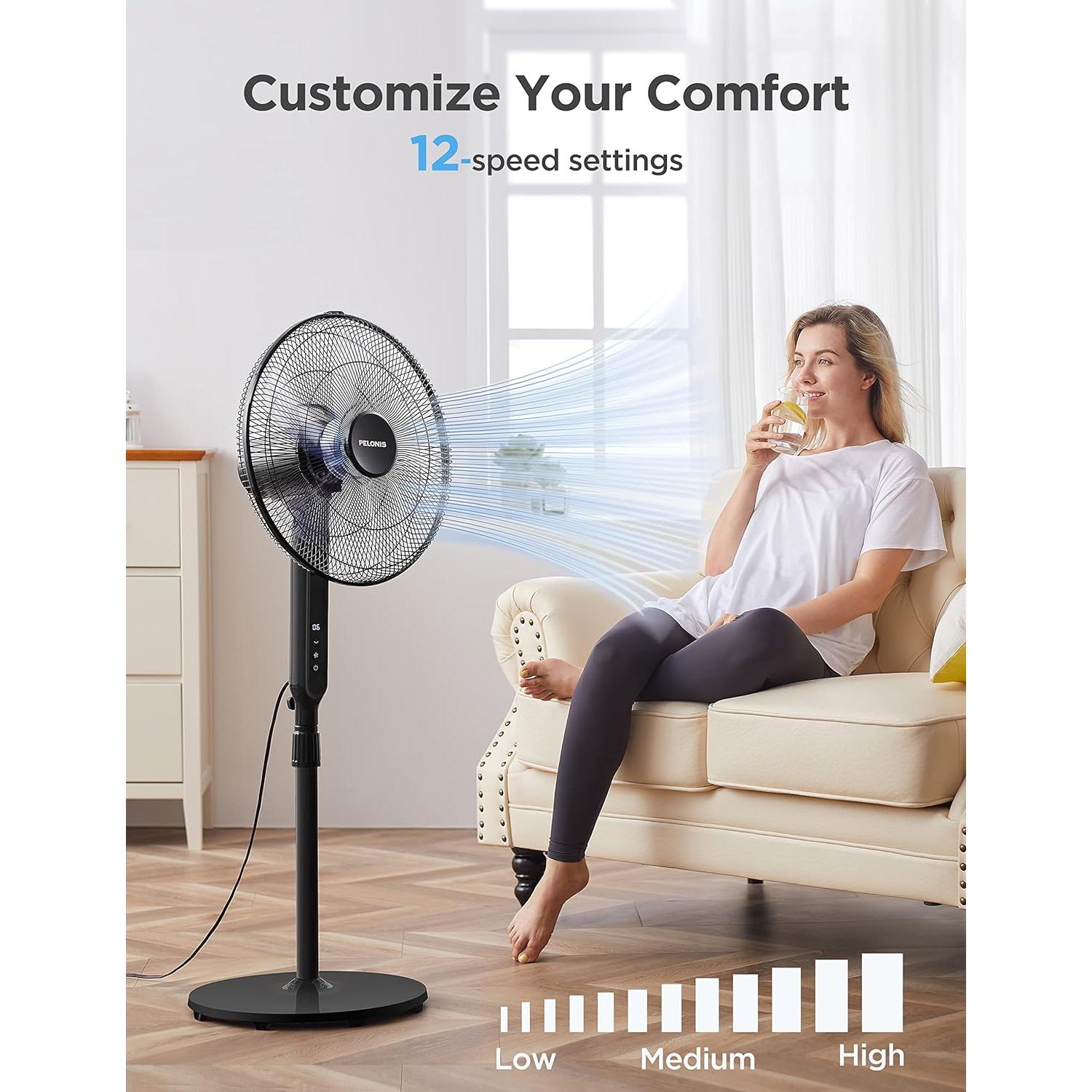 Ventilador de Pedestal PELONIS 40 cm Oscilante con Control Remoto