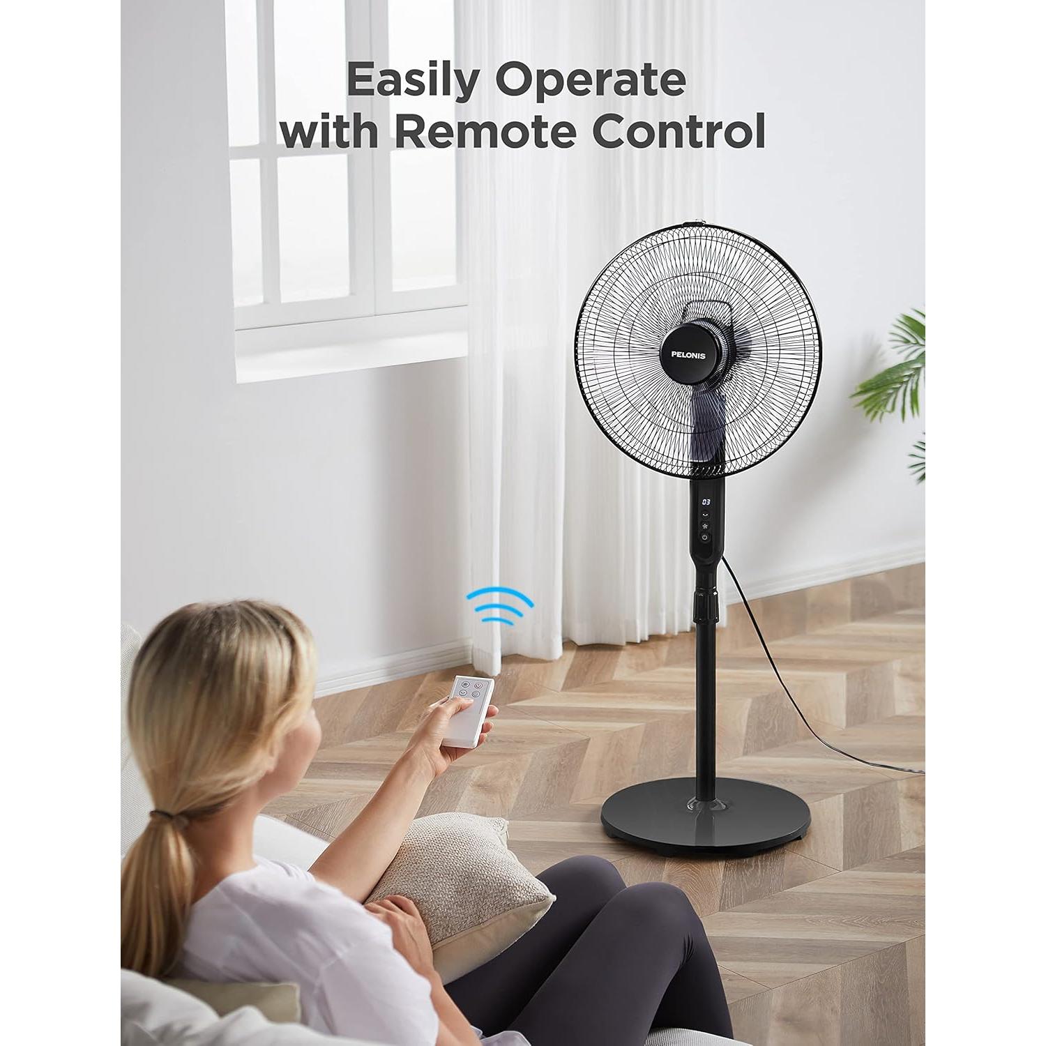 Ventilador de Pedestal PELONIS 40 cm Oscilante con Control Remoto
