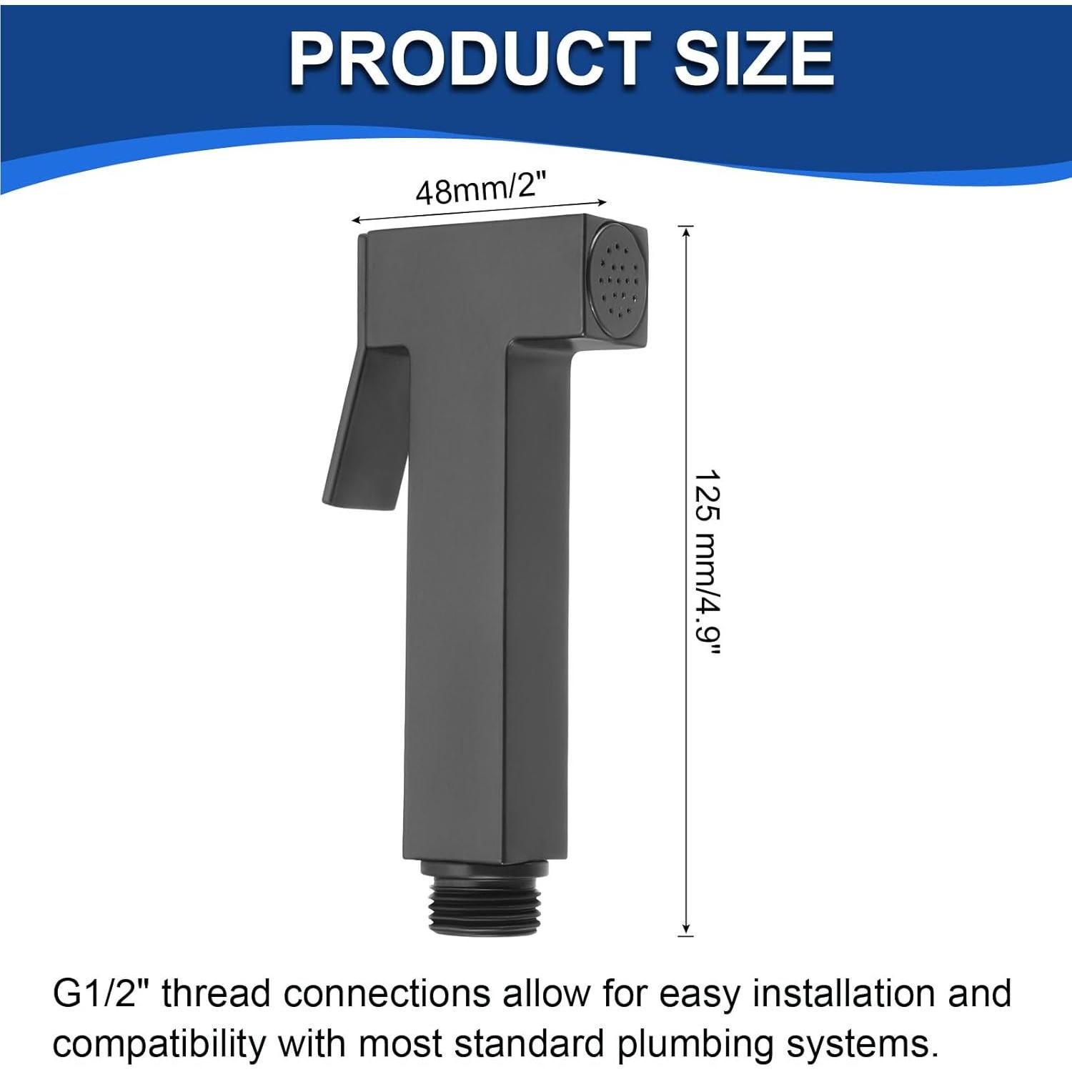 Rociador de Bidet de Mano uxcell, Control de Agua Ajustable, Negro