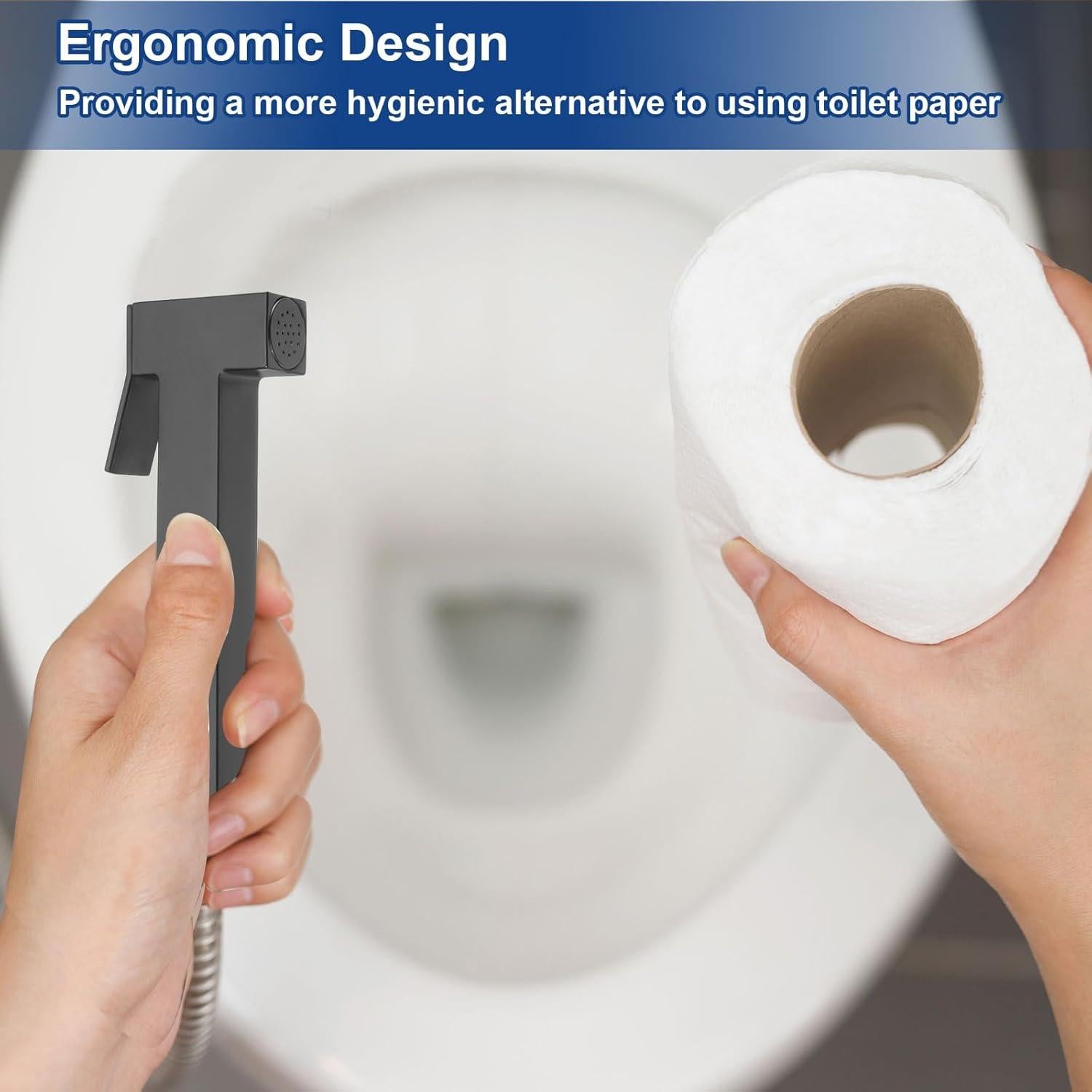 Rociador de Bidet de Mano uxcell, Control de Agua Ajustable, Negro