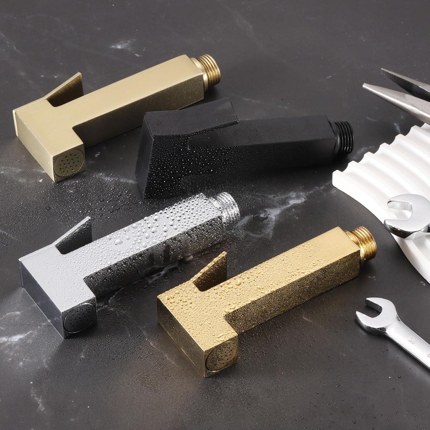 Rociador de Bidet de Mano uxcell, Control de Agua Ajustable, Negro