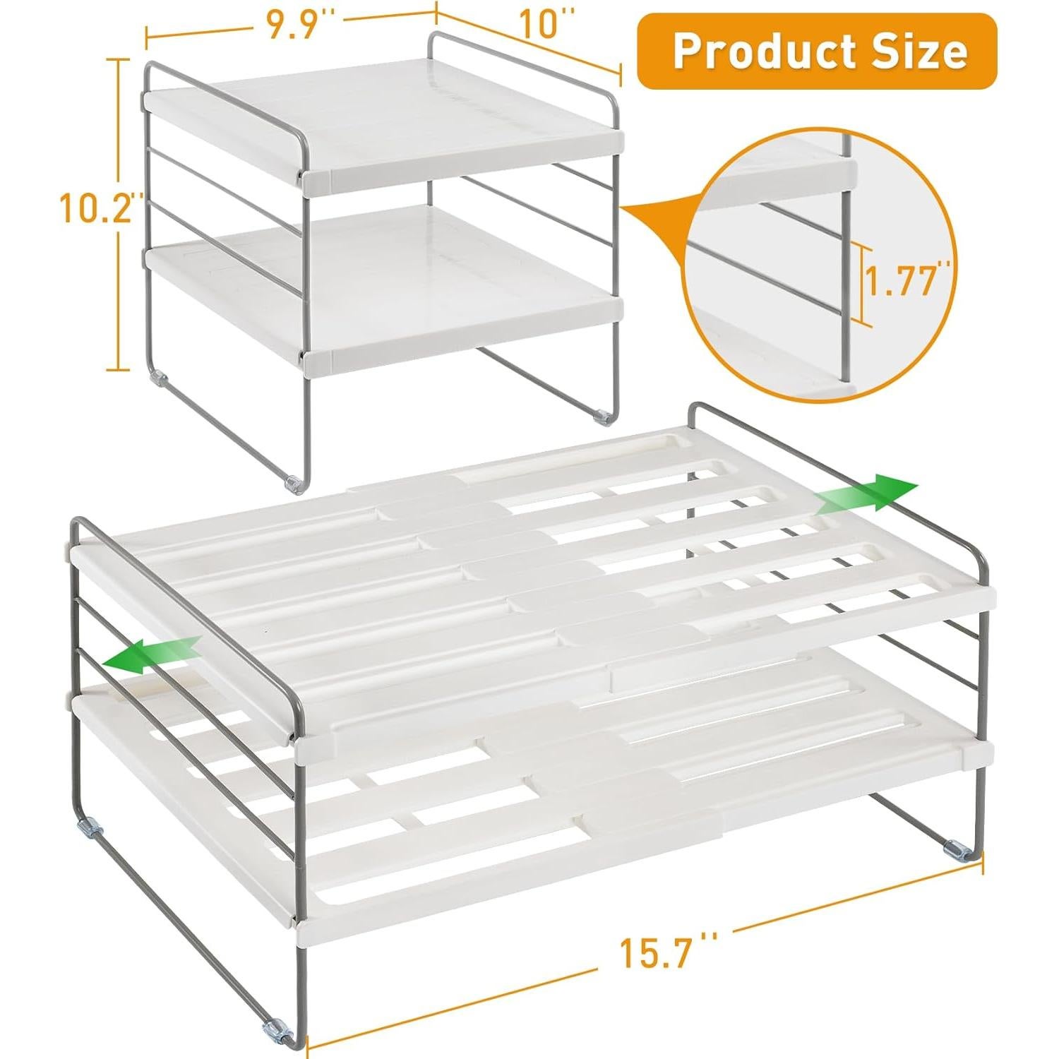 Organizador de Alimentos JUPELI Ajustable 2 Piezas 24.9-39.6 cm