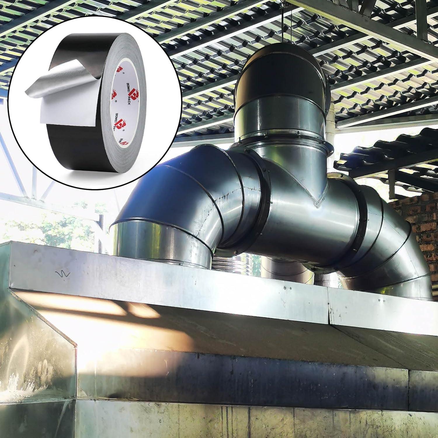 Cinta de Aluminio Negra BOMEI PACK 5 cm x 50 m para HVAC