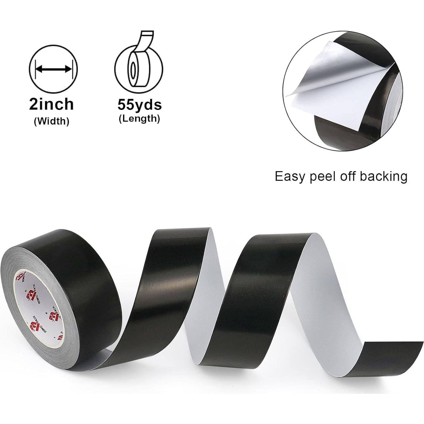 Cinta de Aluminio Negra BOMEI PACK 5 cm x 50 m para HVAC