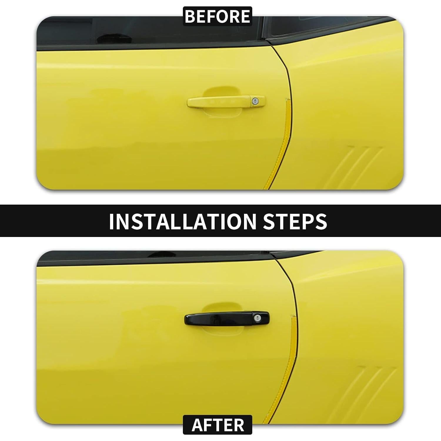 Cubierta de Manija Exterior Hoolcar para Chevrolet Camaro 2010-2015, Negro (2 Pcs)