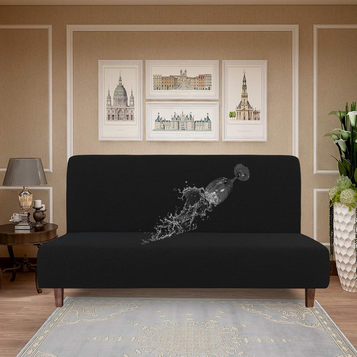 Funda de Sofá Impermeable Easy-Going para Futón 165-190 cm Negro