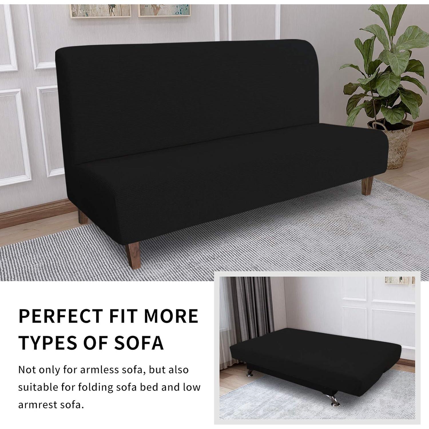 Funda de Sofá Impermeable Easy-Going para Futón 165-190 cm Negro