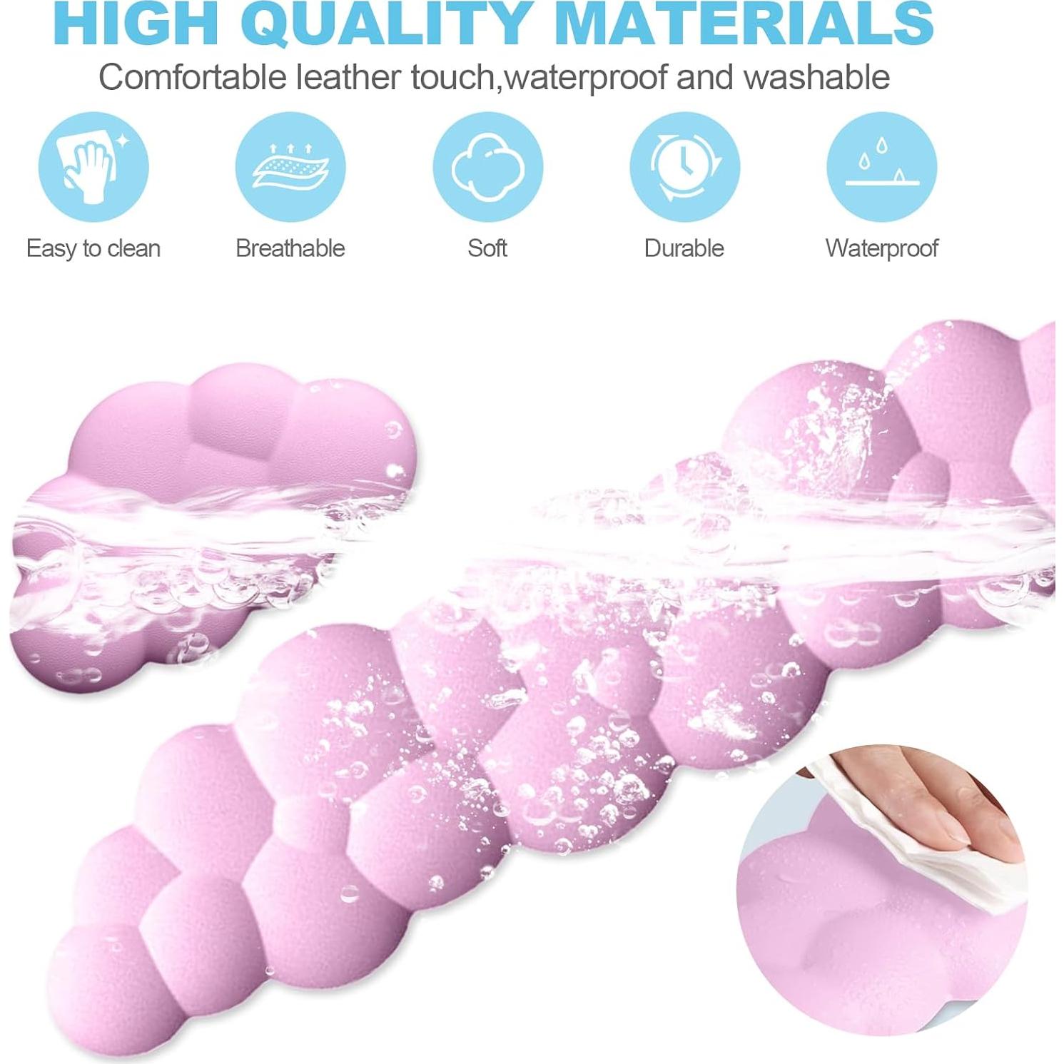 Conjunto de Reposamuñecas Nubes Ergonomicos Rosa - PU Viscoelástico