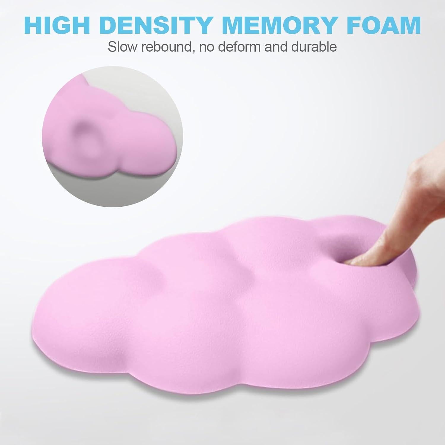 Conjunto de Reposamuñecas Nubes Ergonomicos Rosa - PU Viscoelástico