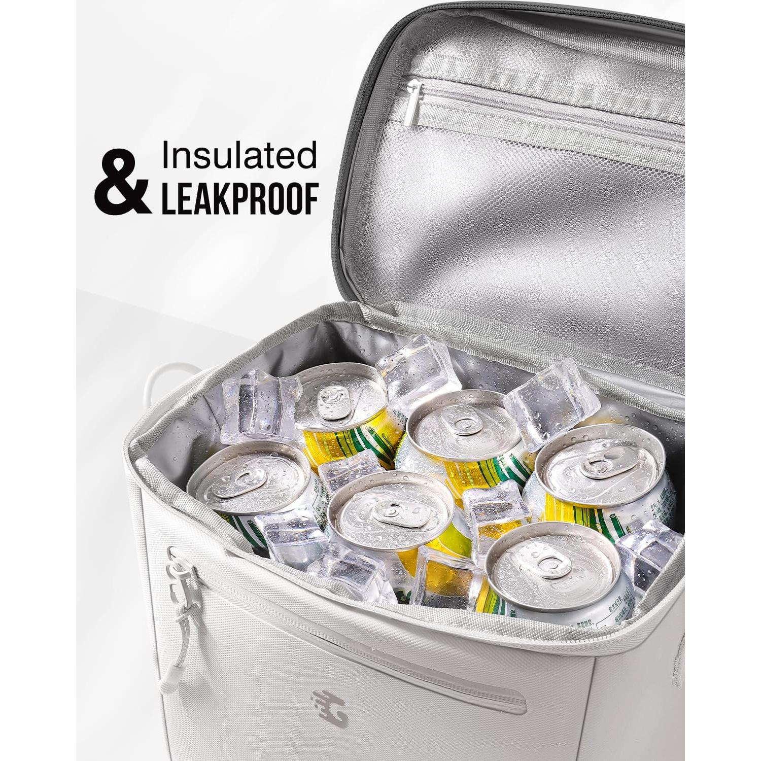 Bolsa de Almuerzo Aislada GLORIEROO Beige 8L Impermeable