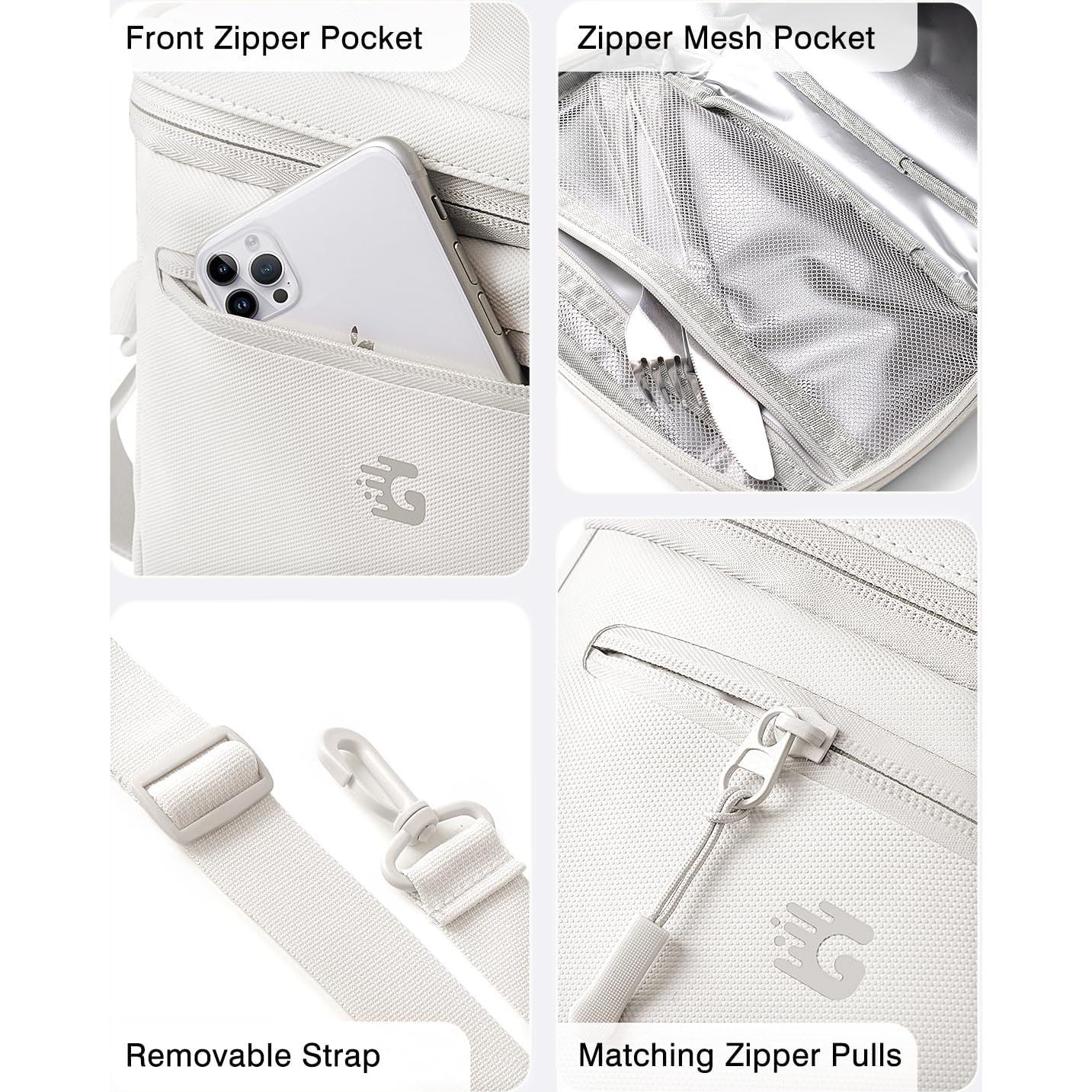 Bolsa de Almuerzo Aislada GLORIEROO Beige 8L Impermeable