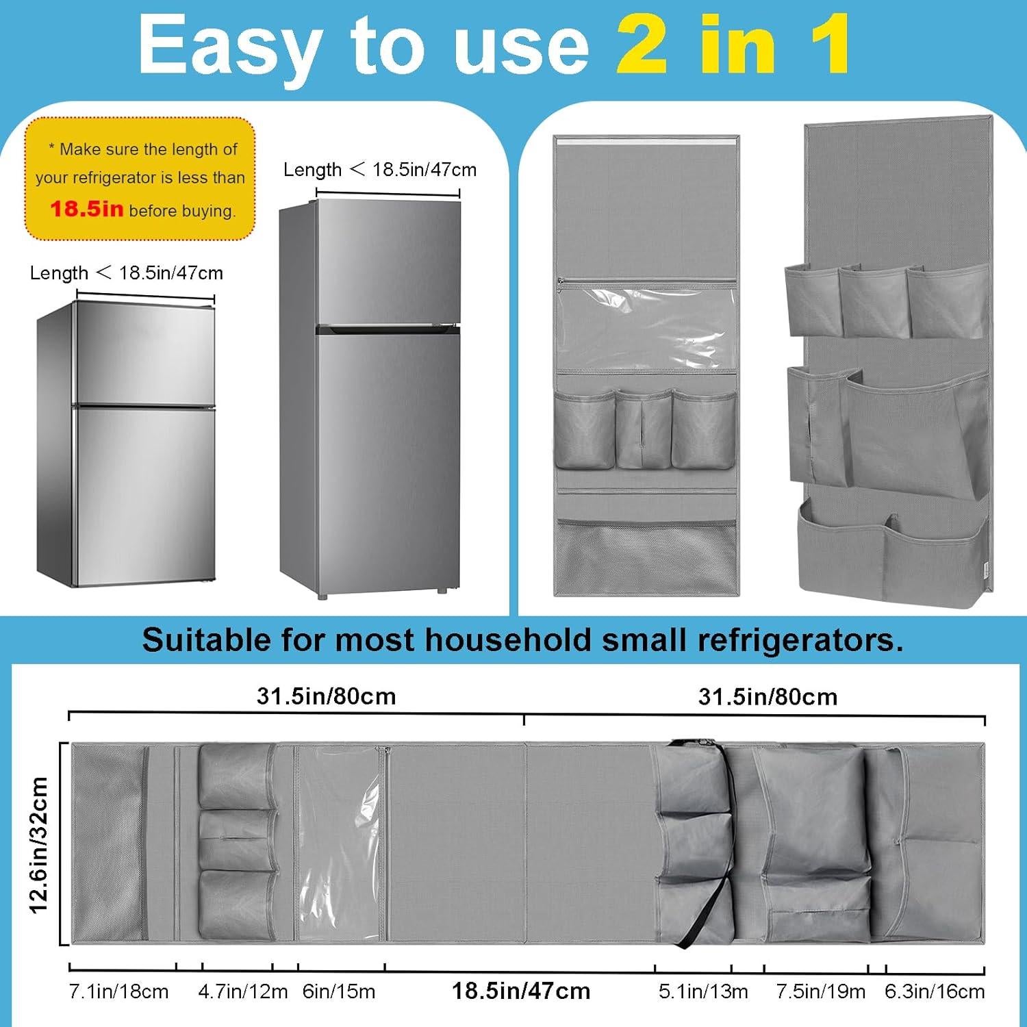 Organizador de Nevera Mini Homyfort 14 Bolsillos Gris