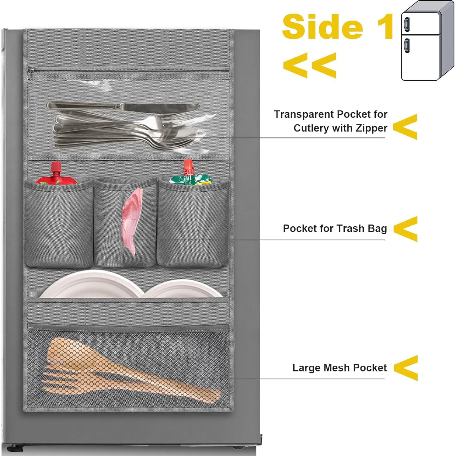 Organizador de Nevera Mini Homyfort 14 Bolsillos Gris