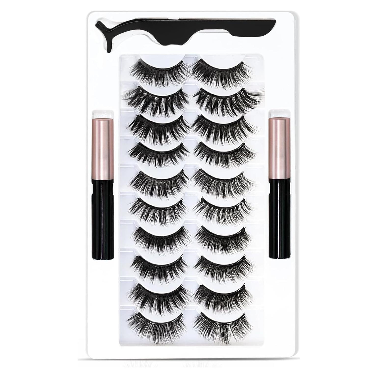 Kit de Pestañas Magnéticas AHET - 10 Pares Reutilizables