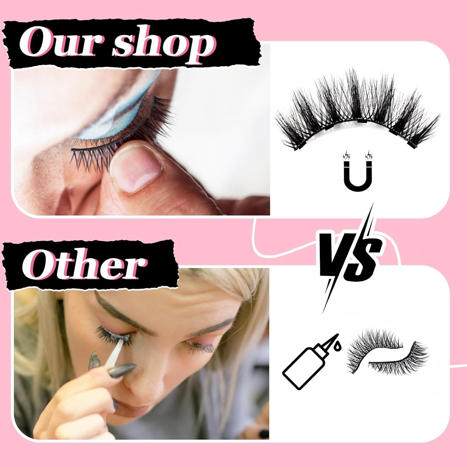 Kit de Pestañas Magnéticas AHET - 10 Pares Reutilizables