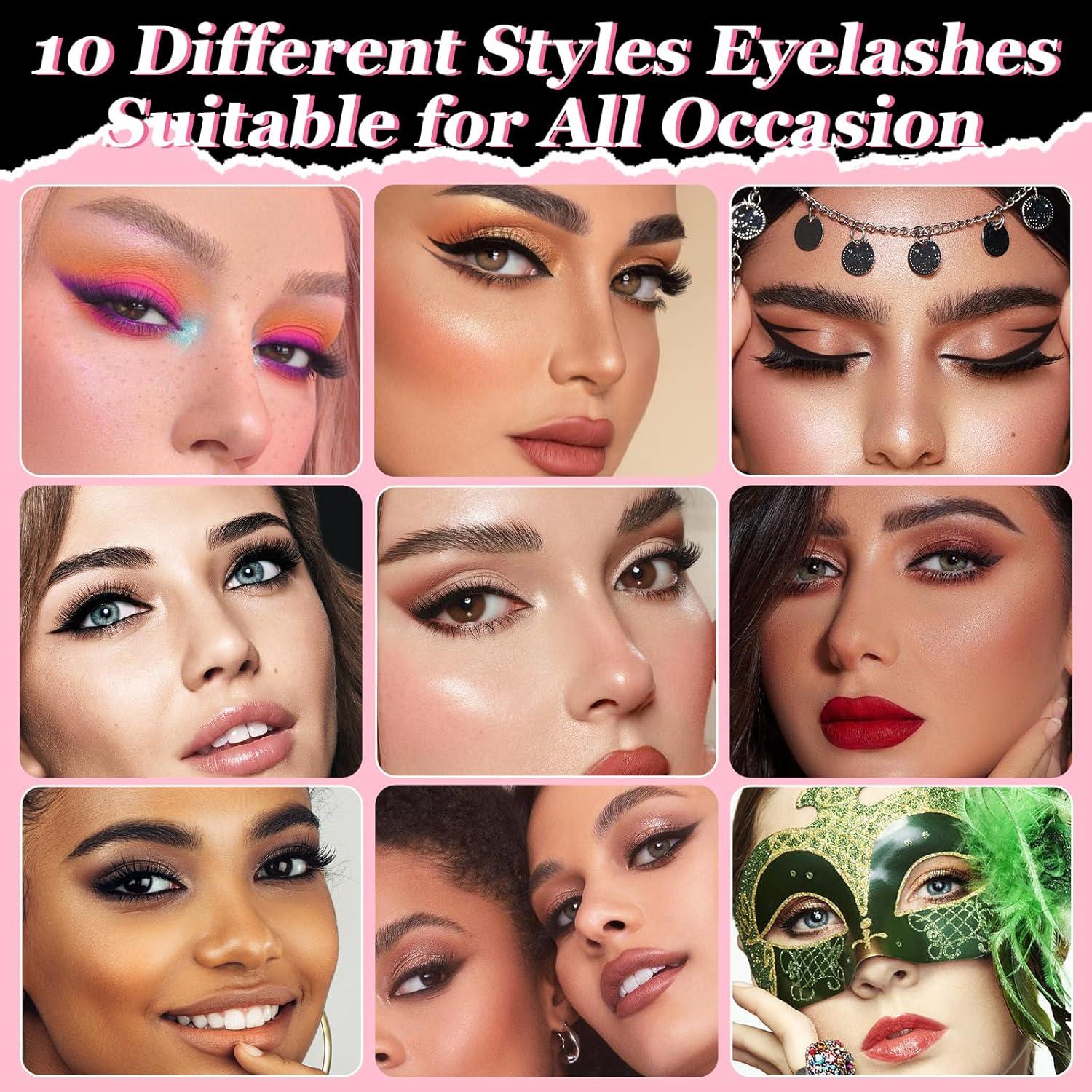 Kit de Pestañas Magnéticas AHET - 10 Pares Reutilizables