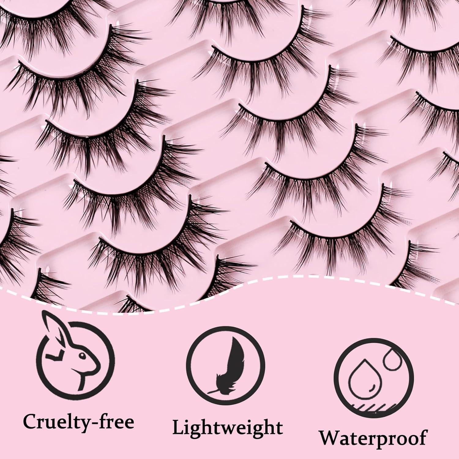 Pestañas Postizas Manga Look Natural Losha 20 Pares Veganas