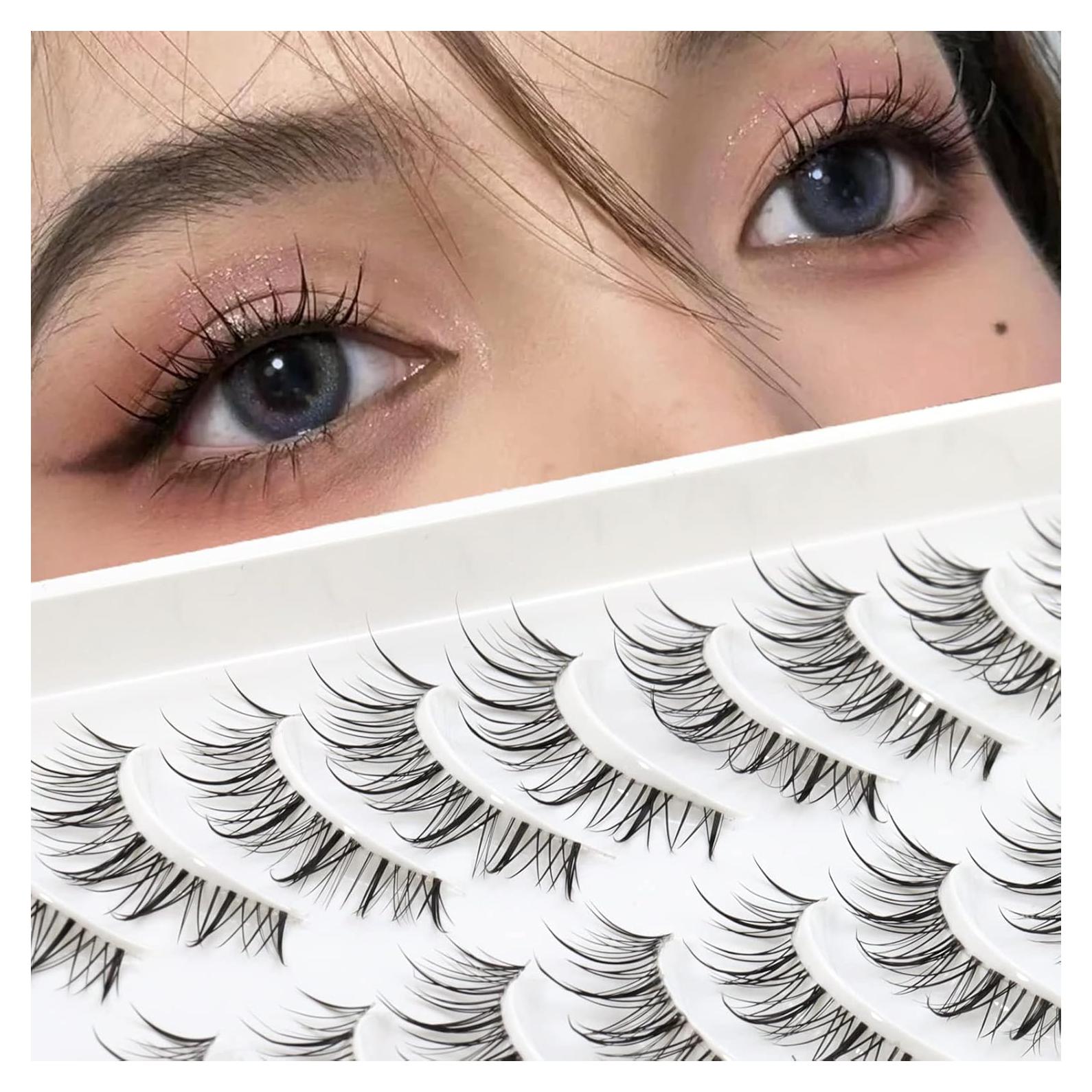 Pestañas de Anime Obeyalash 13mm Banda Transparente 10 Pares