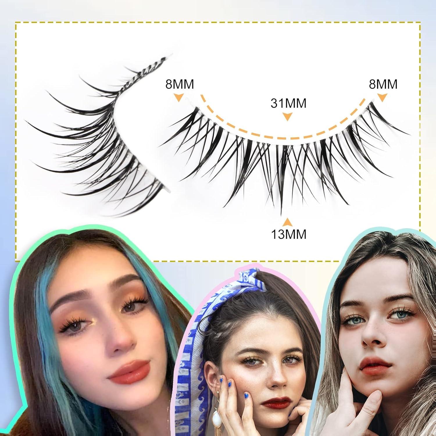 Pestañas de Anime Obeyalash 13mm Banda Transparente 10 Pares