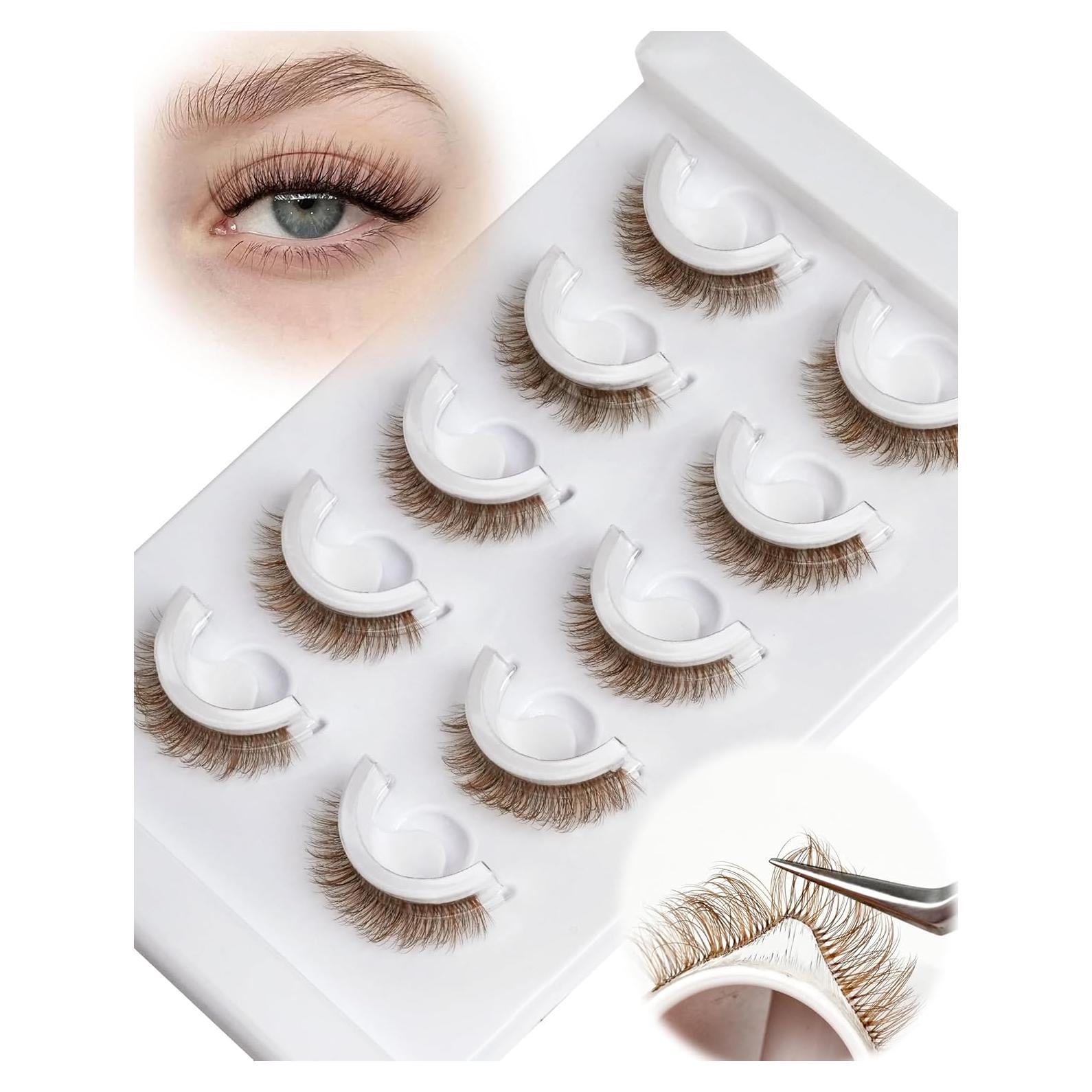 Pestañas Postizas Autoadhesivas Reutilizables Marrón 5 Pares