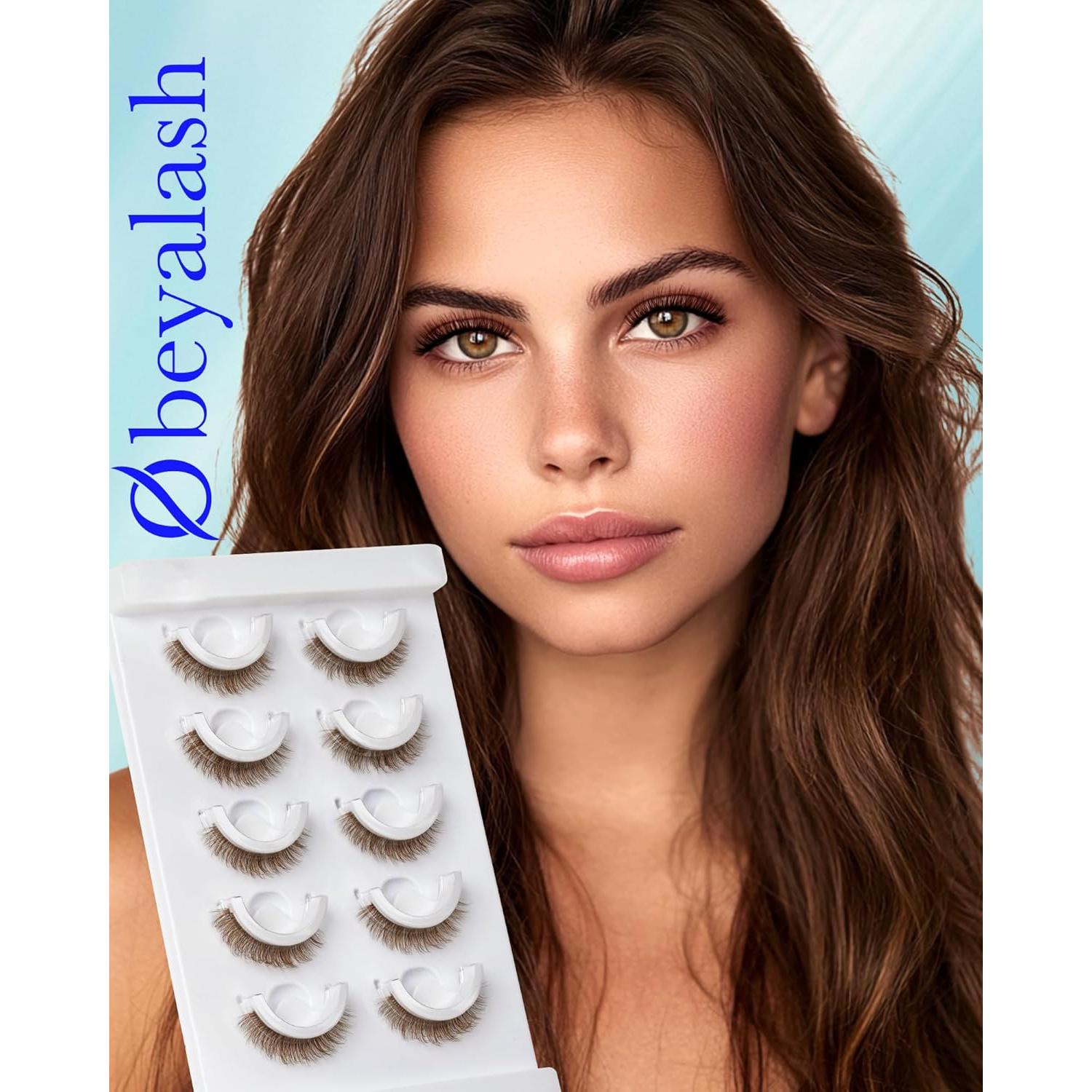 Pestañas Postizas Autoadhesivas Reutilizables Marrón 5 Pares