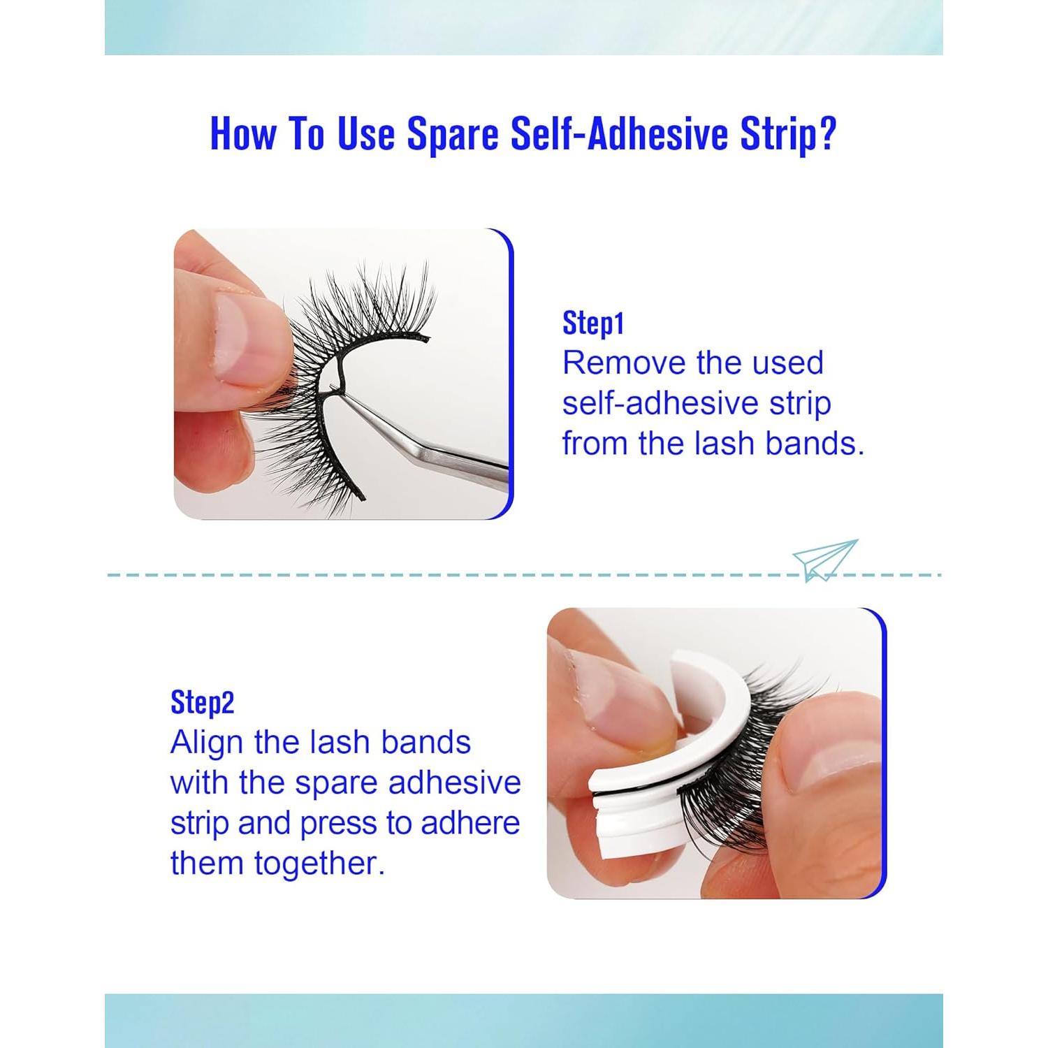 Pestañas Postizas Autoadhesivas Reutilizables Marrón 5 Pares