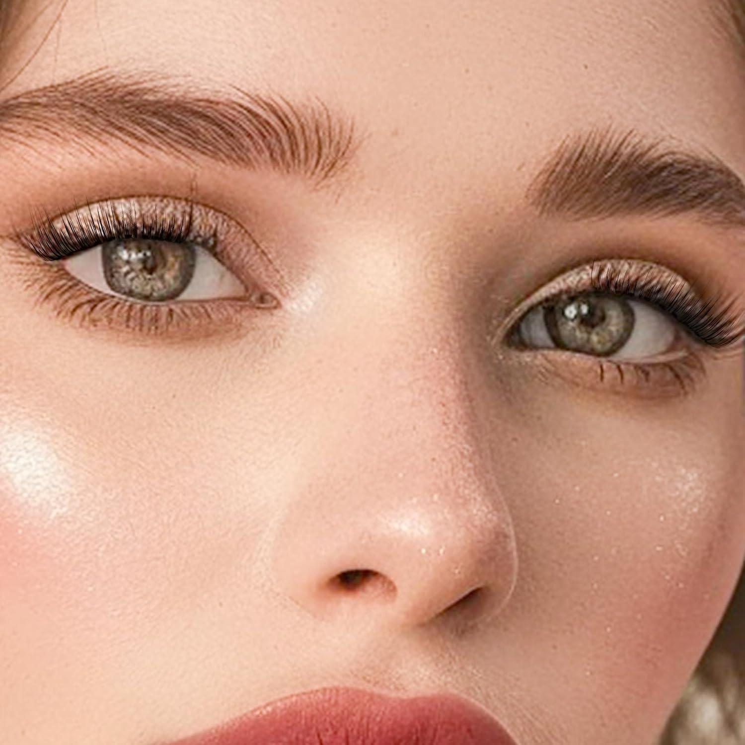 Pestañas Postizas Suaves Obeyalash 10 Pares 3D Banda Transparente