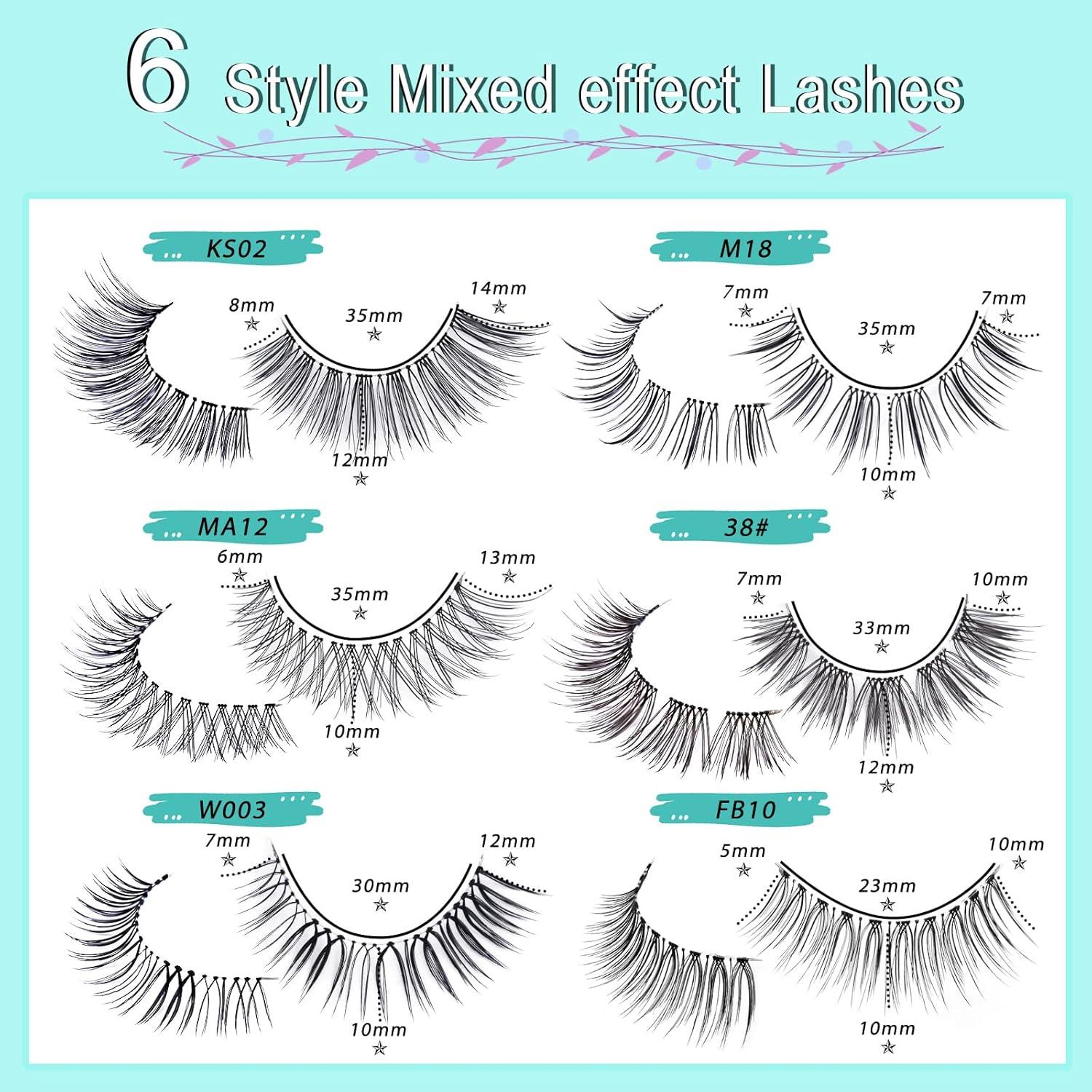 Pestañas Postizas Suaves Obeyalash 10 Pares 3D Banda Transparente