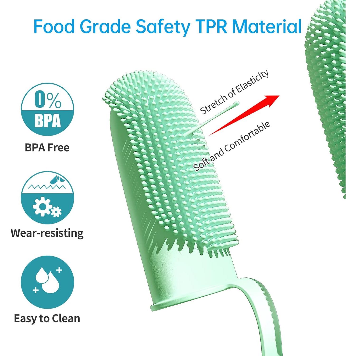 Paquete de 2 cepillos de dedo para perros Pijaborg - Suaves y ergonómicos