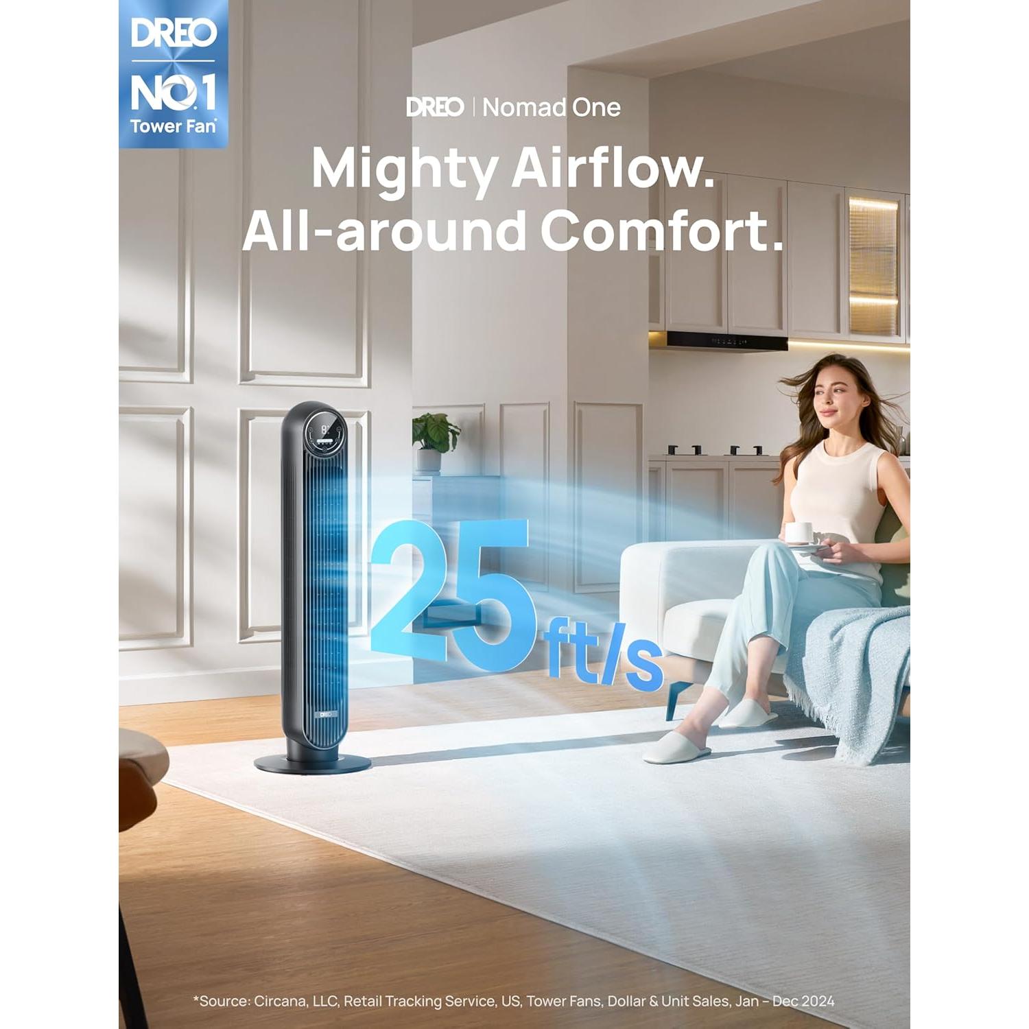 Ventilador de Torre Dreo Nomad One 36cm Silencioso 28dB