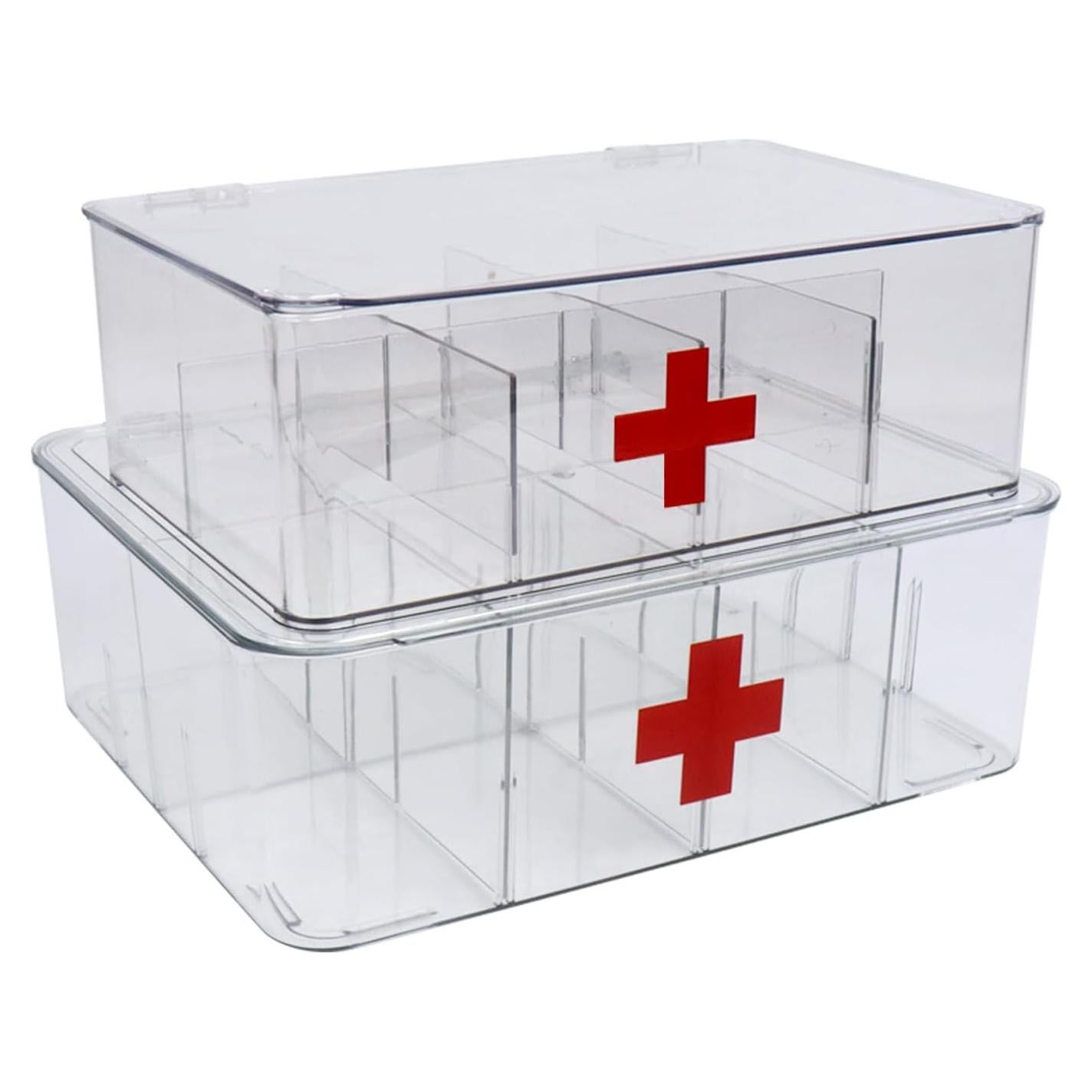 Paquete de 2 Cajas de Primeros Auxilios Acrílico Xbopetda