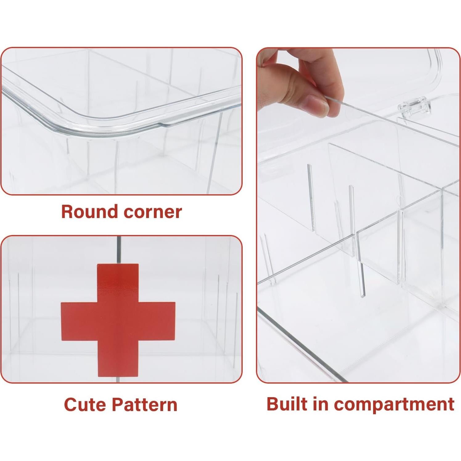 Paquete de 2 Cajas de Primeros Auxilios Acrílico Xbopetda