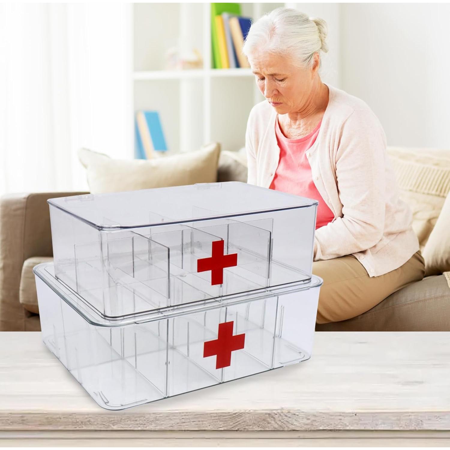Paquete de 2 Cajas de Primeros Auxilios Acrílico Xbopetda