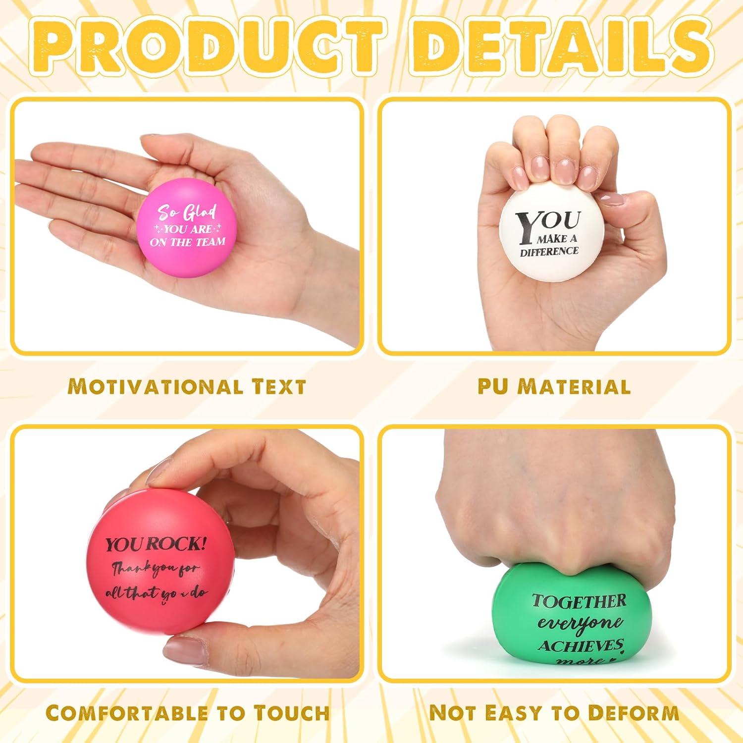 48 Pelotas Antiestrés Motivacionales Glimin con Bolsa 5 cm