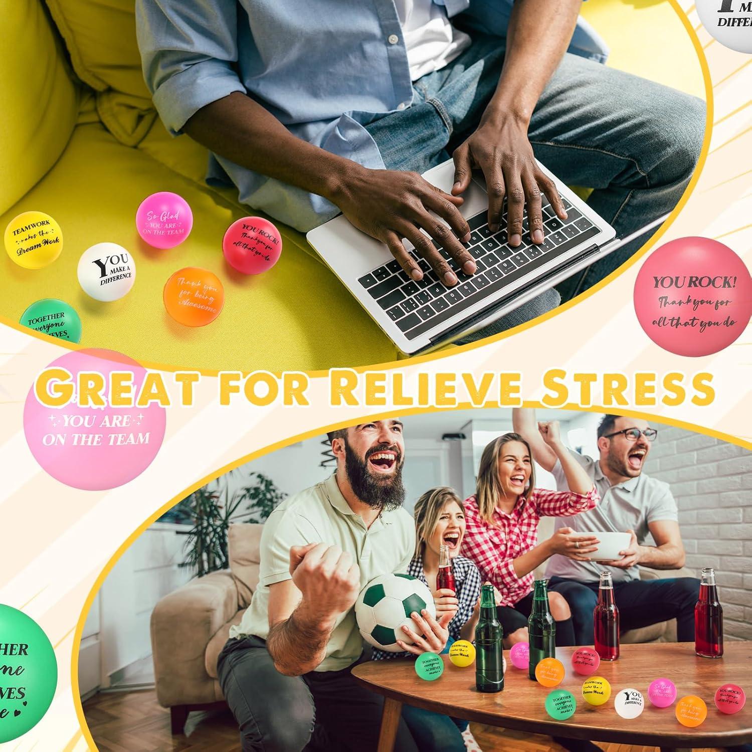 48 Pelotas Antiestrés Motivacionales Glimin con Bolsa 5 cm