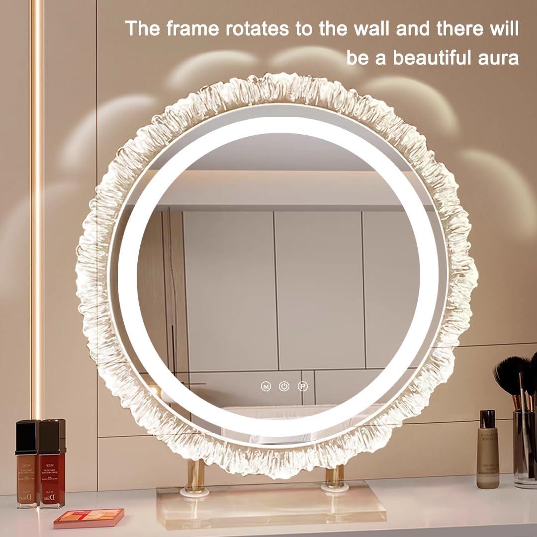 Espejo de tocador iluminado Rtajdos 60x53 cm LED 3 modos