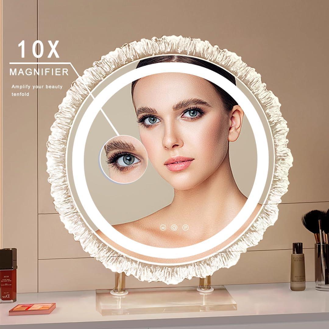 Espejo de tocador iluminado Rtajdos 60x53 cm LED 3 modos