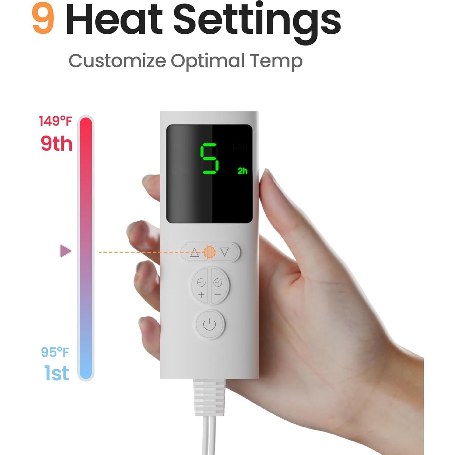 Almohadilla Térmica Vivilime 61x30 cm 9 Niveles Calor Azul