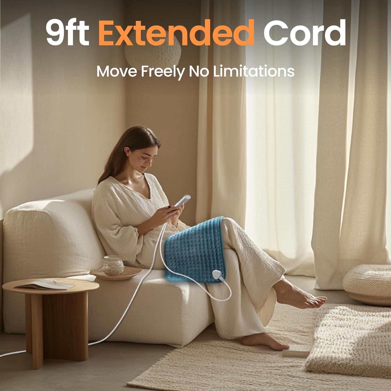 Almohadilla Térmica Vivilime 61x30 cm 9 Niveles Calor Azul